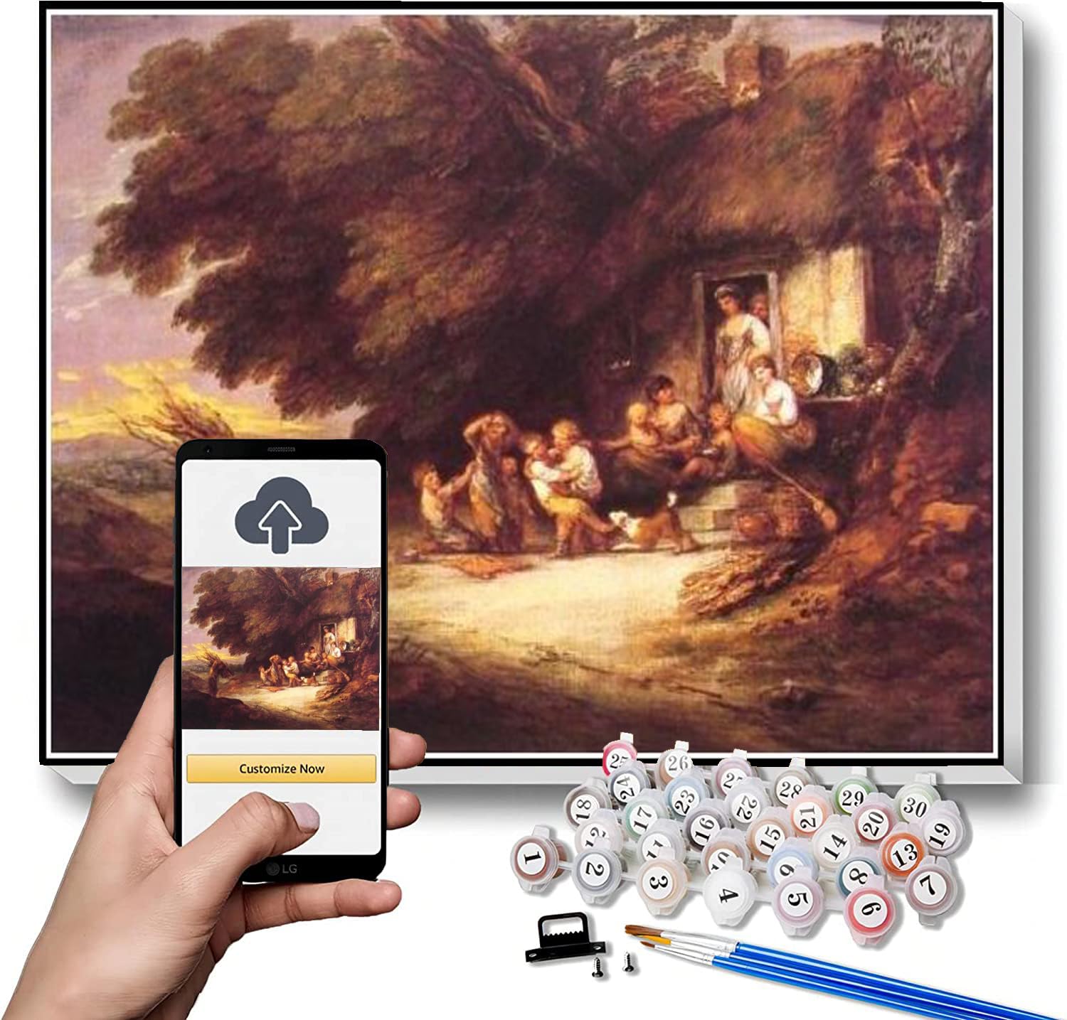 Hhydzq Paint By Numbers For Adult Kits The Cottage Door Painting By Thomas Gainsborough Paint By Numbers Kit For Kids And Adults