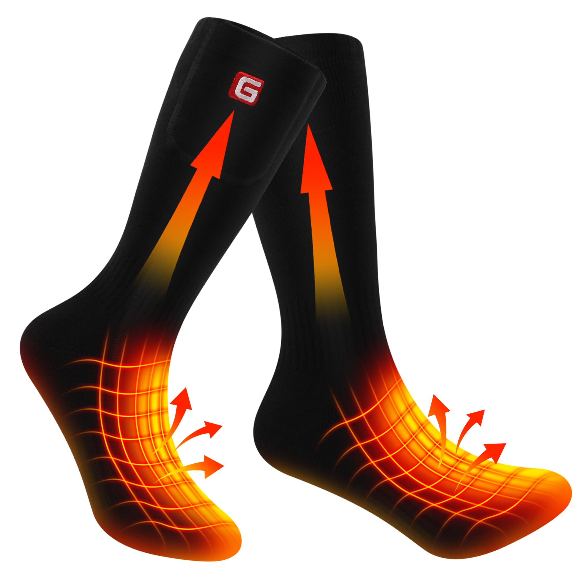 Accum Beheizbare Socken, batterie betriebene, wiederaufladbare beheizbare Socken für Männer und Frauen, 3 Temperaturein stellungen, waschbare Socken, Winter warme socken geeignet zum Skifahren, Campen