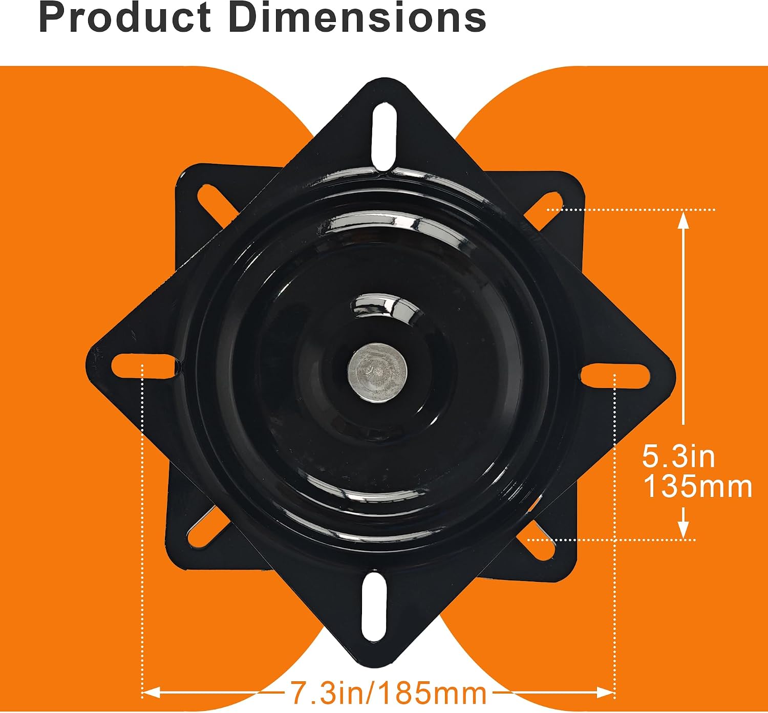 6.7inch/170mm Heavy Duty Bar Stool Swivel Plate Chair Base with Solid Ball Bearings, Replacement Seat Parts for Bars, Recliner Chairs, and Boats (7)