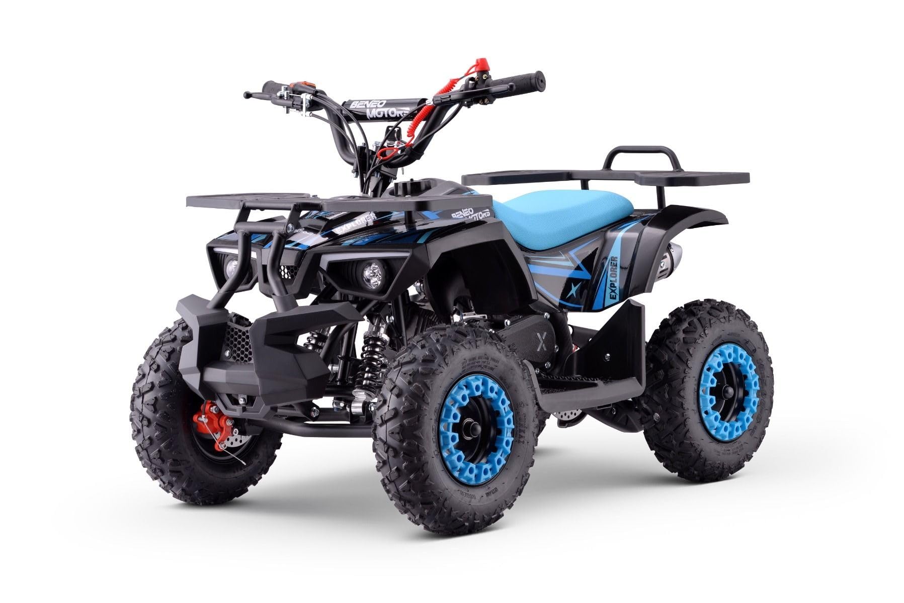 Miniquad 49cc Benzina ATV Bambino, I-Explorer Blu, bambini dai 4 ai 10 anni