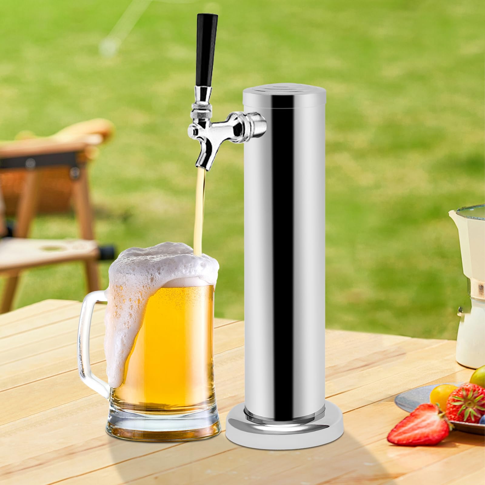 Distributeur de bière Single Tap - En acier inoxydable - Avec robinet - Pour la distribution de vin blanc, bière, boissons