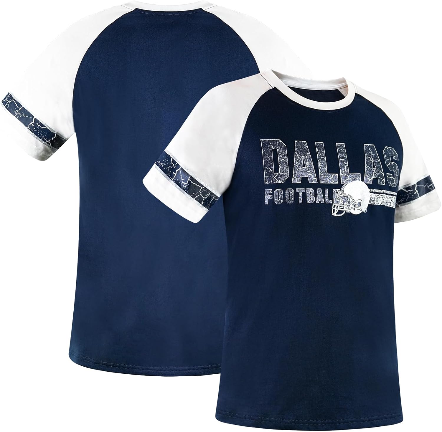 Mens City Football Fans Vintage Sporty Tee Shirts - Navy & White
