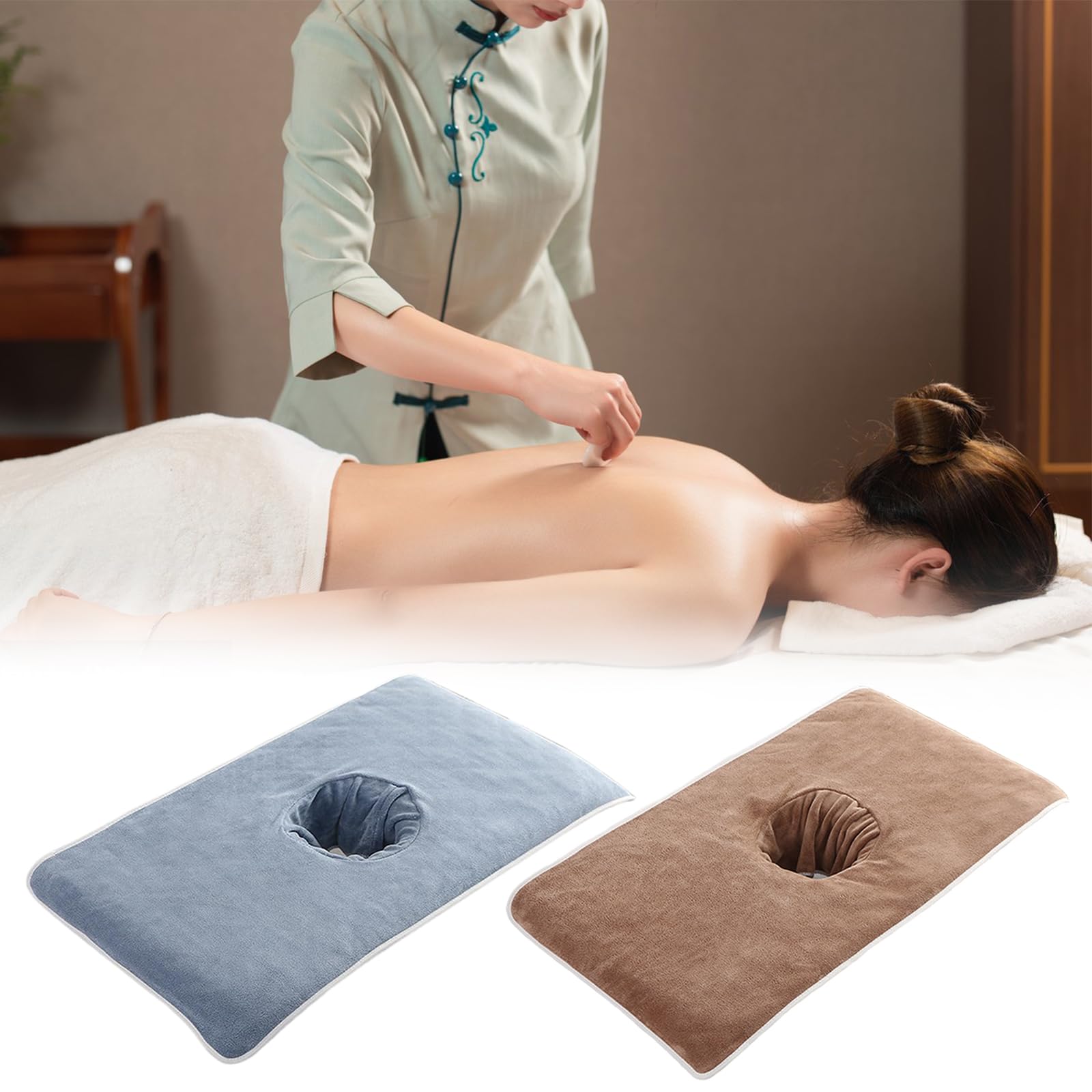 Lot de 3 housses de table de massage avec trou pour le visage, douces et respirantes pour table de massage pour lit de beauté universel, tables de massage, spa, salon de beauté et de visage