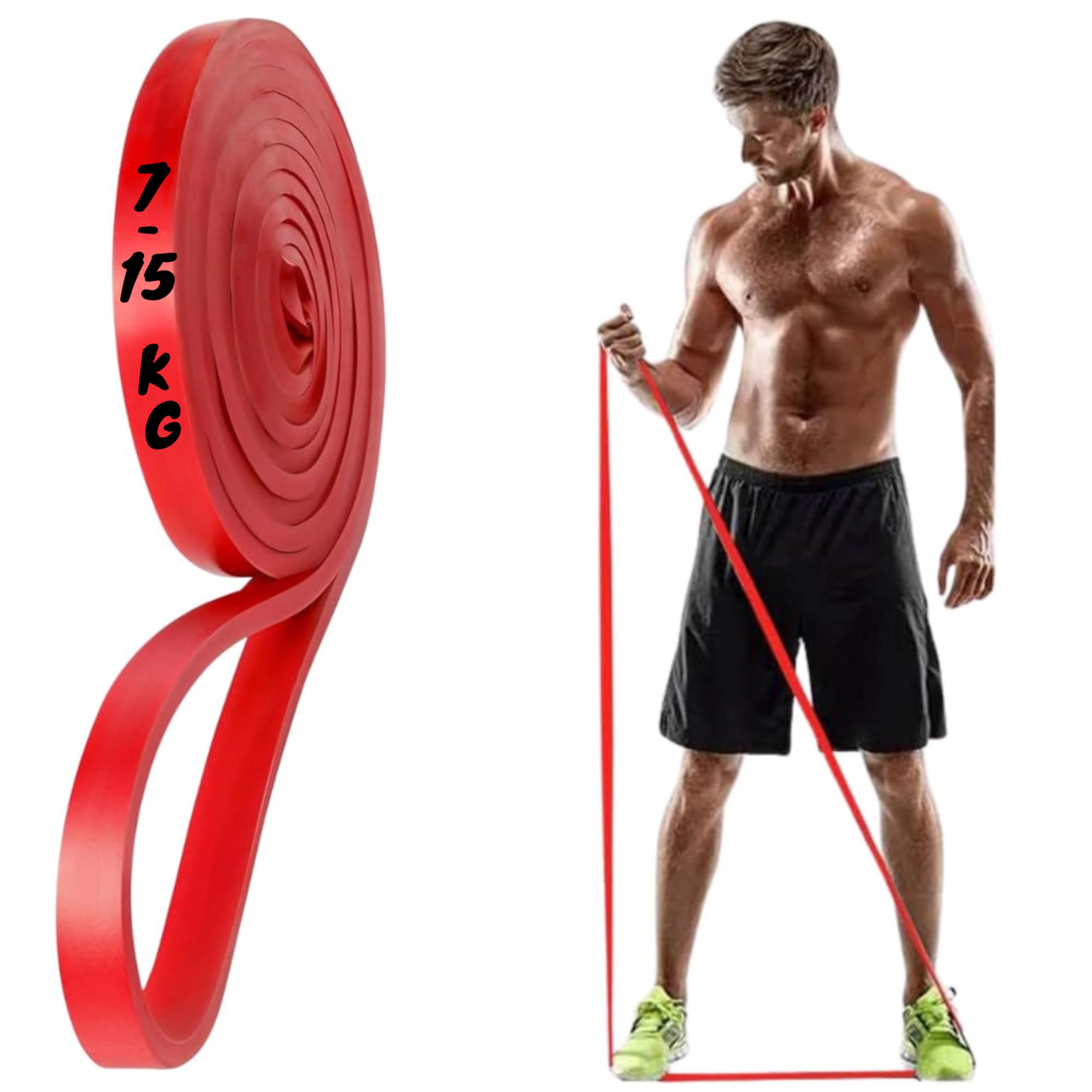 Shopeleven Heavy Resistance Pull-Up Band (7-15Kg) – Natural Rubber Loop for Strength Training, Toning, Stretching, Home & Gym-image-32