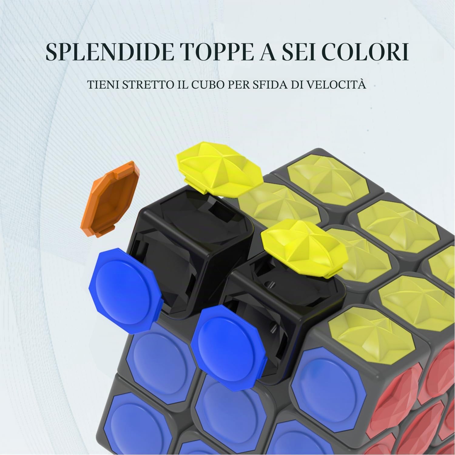 3D Blind Speed ​Cube, IQ Braille Cubo Magico Gioco di Ragionamento Puzzle Specifico, per Ciechi in Caso di Debolezza Visiva