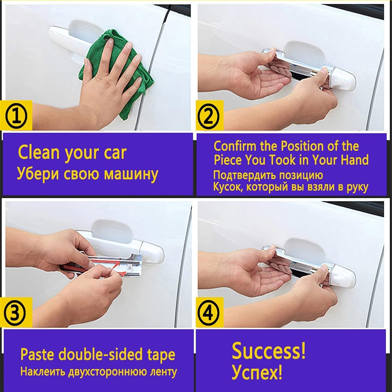 DEDBOL Door Handle Cover Trims for Mercedes-Benz E350 2010-2015 Car Chrome Silver ABS Exterior Door Handle Cover Trims Decoration Protection Sticker