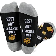 Art Teacher Gifts, Best Art Teacher Socks Gifts for Men Woman Appreciation Thank You Halloween Christmas Stocking Fillers Birthday Valentines Presents Painting Accessories