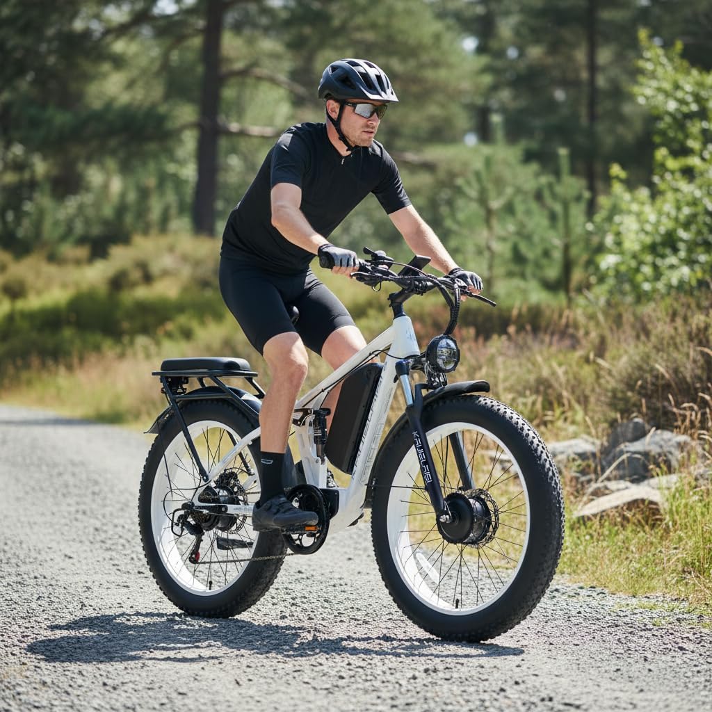 Electric Bike for Adults, AWD Dual Motor Ebike Peak 6000W, 26'' Fat Tire All Terrain Ebikes with 52V 26AH Battery Hydraulic Brake Electric Bicycle, Long Range Electric Dirt Bike.