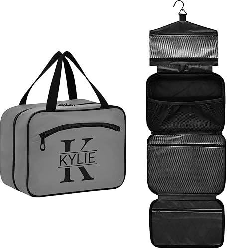 Miniatura 87 de Sinestour Neceser personalizado para mujeres y hombres, organizador de maquillaje de viaje con gancho para colgar, bolsas de cosméticos, bolsa