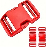 Vista 10 de Quick Release Buckle 1 Inch: Nylon Strap Buckles Adjustable 4 Pcs, Tri-GlideSlide Clip 8 Pcs (Black, Buckles Strap 1 Inch)