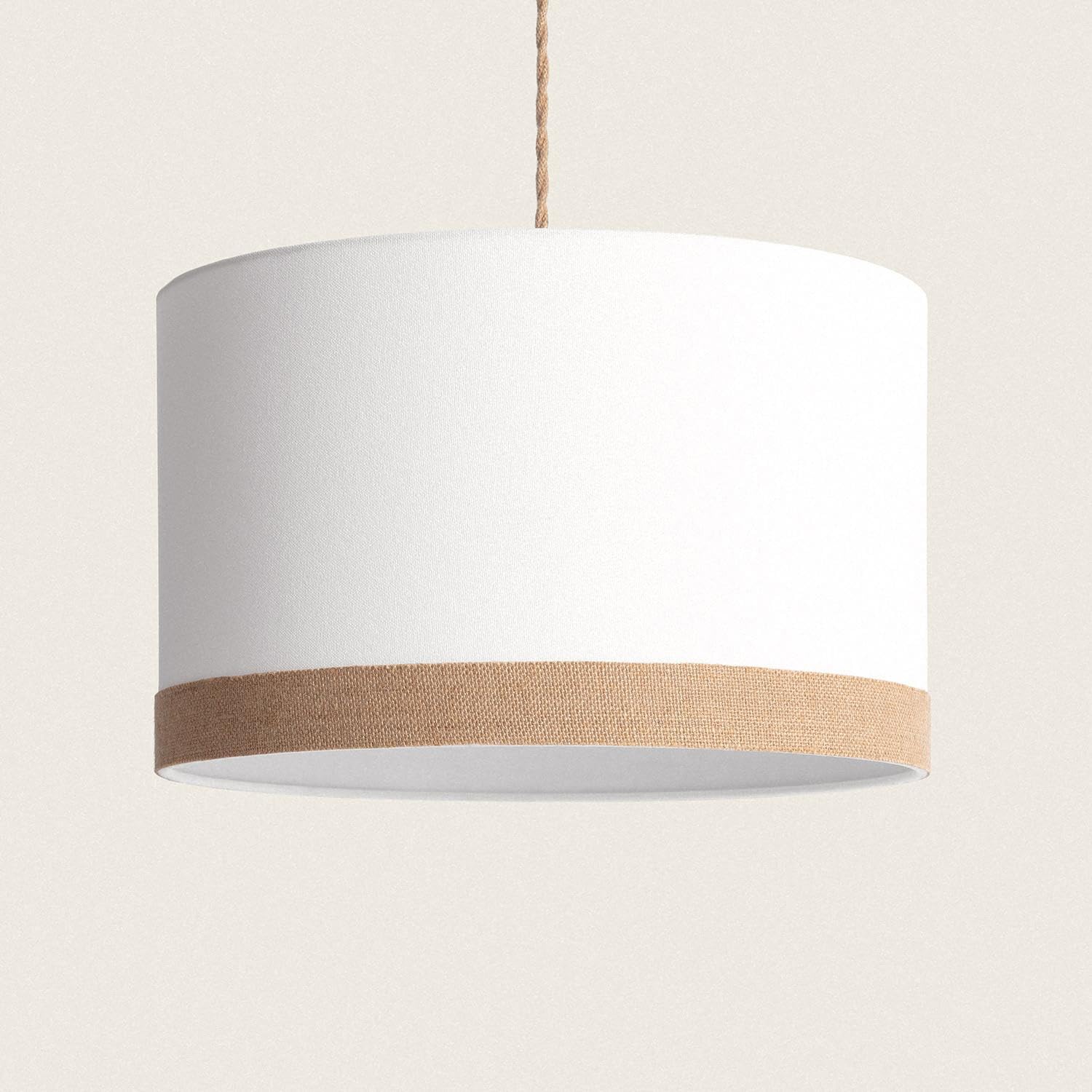 LEDKIA LIGHTING Lámpara Colgante Tela Leya Natural Decoración Salón, Habitación, Dormitorio