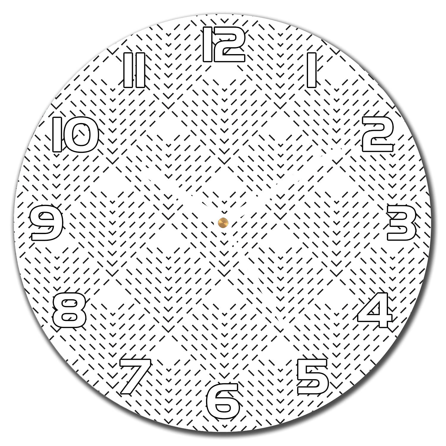 Horloge en verre de sécurité Coloray de 30 cm aux aiguilles blanches au design abstrait