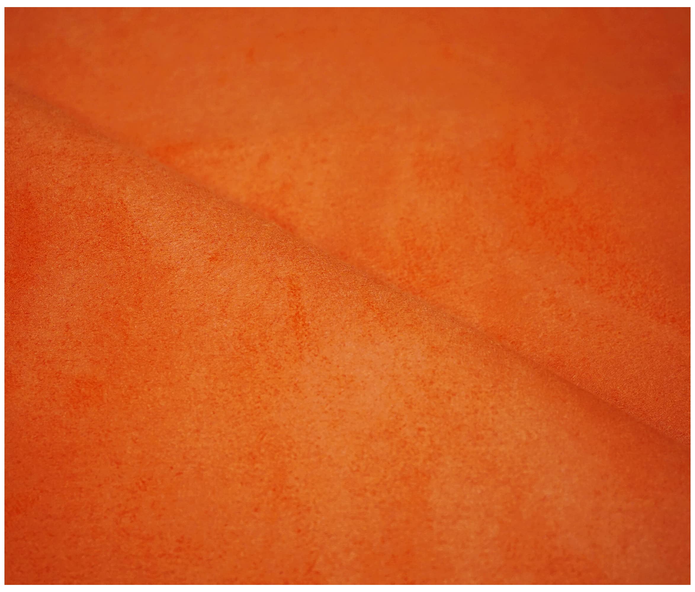 Faux Suede Soft Touch Leatherette Upholstery Fabric for Furnishings Cushions Curtain (300 x 150cm (3 Metre), Orange)