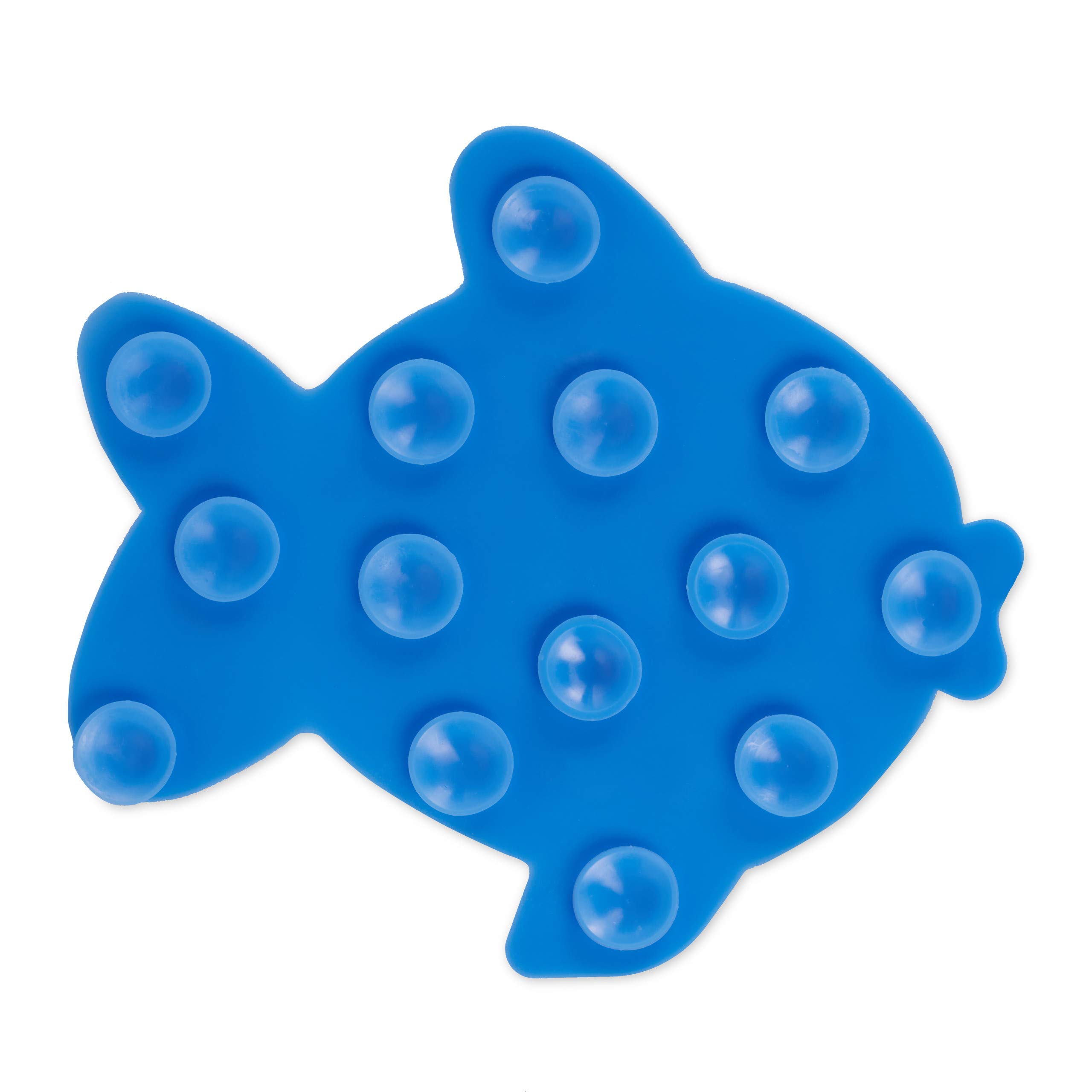 Relaxdays Adesivi Antiscivolo Doccia, Pad per Vasca da Bagno per Bambini, Set 5 Sticker a Pesce, con Ventose, Blu