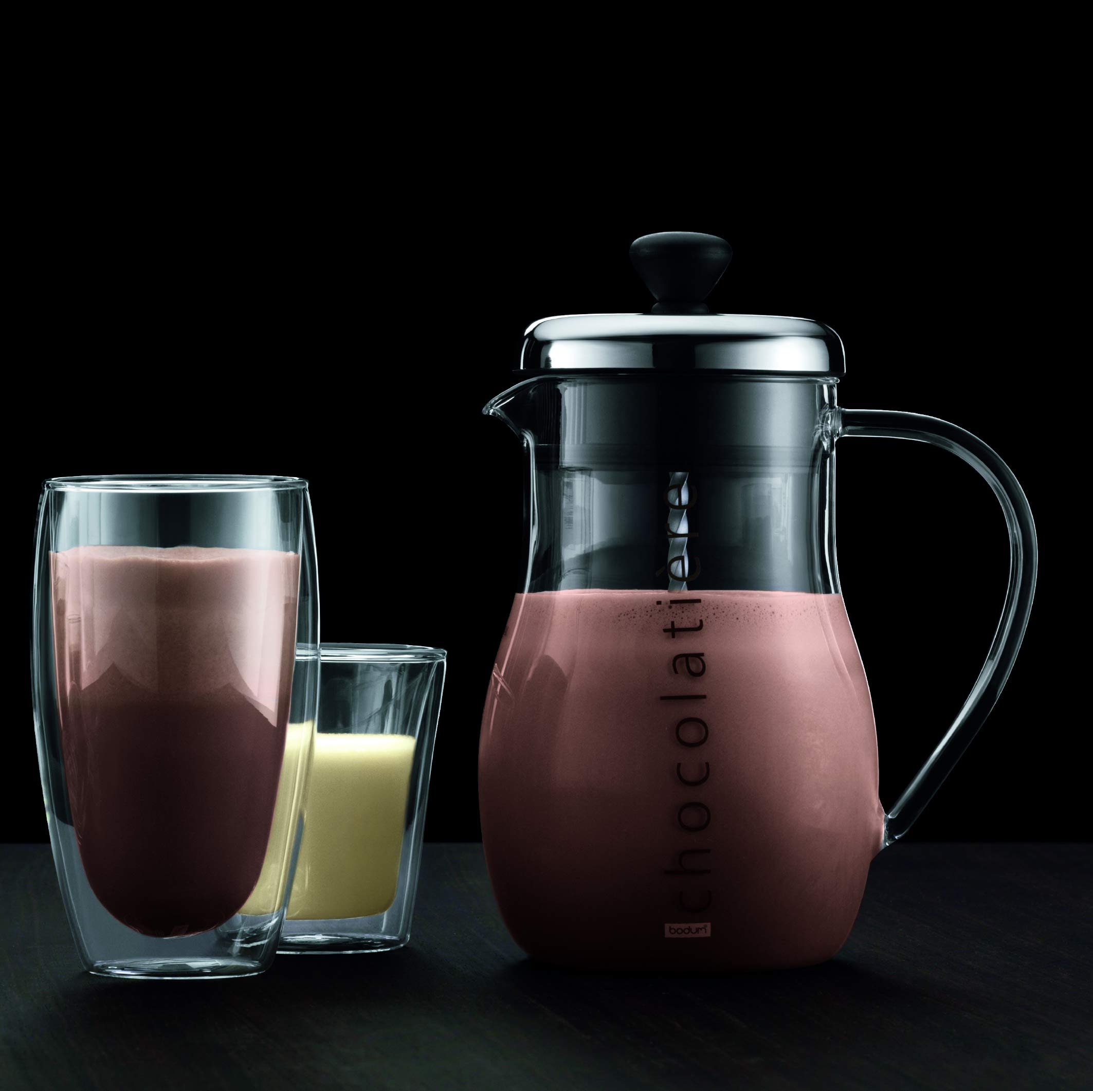Bodum 10676-16 Schokoladenkanne 1.0 Liter Chocolatiere, Schwarzem