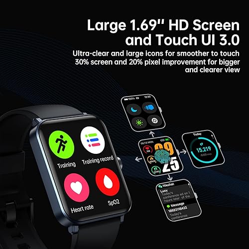 Miniatura 6 de KIMORE Reloj inteligente para hombres y mujeres, relojes inteligentes mejorados 2024, pantalla táctil completa de 1.69 pulgadas, reloj de