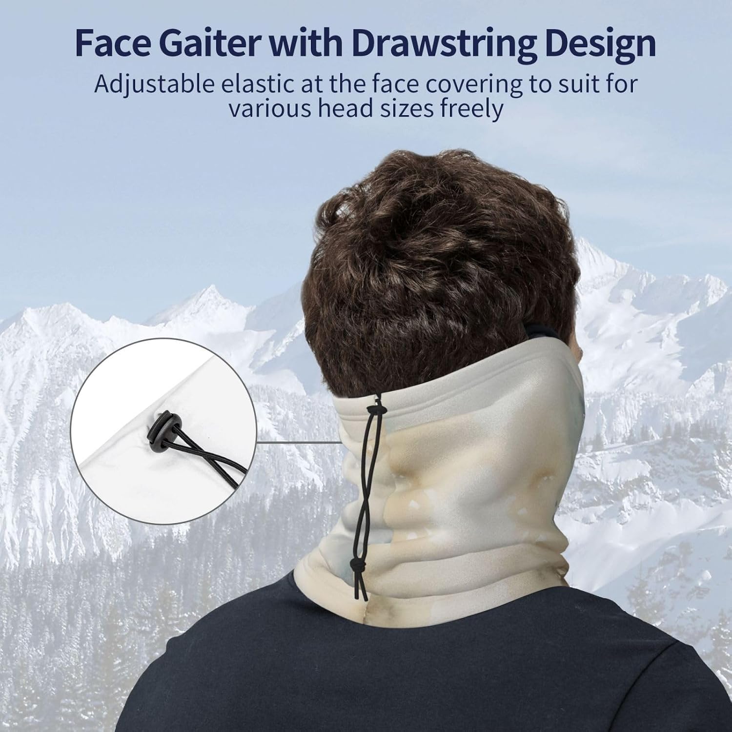 Winter Neck Warmer for Men Women, Watercolor Wild Animals Neck Gaiter UV Sun Protection Face Mask Windproof Cold Weather Face Cover Thermal Ski Mask Scarf for Outdoor Sports Bandana