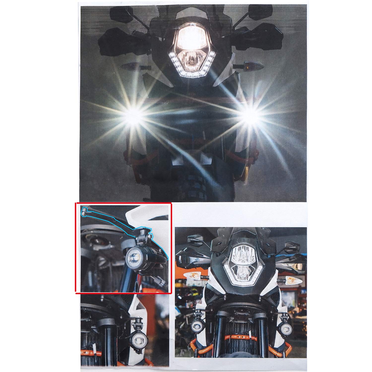 HTTMT- Black Extension Spotlight Mount Bracket Compatible with 1090 1290 Adventure 2013-2019 [P/N: GZSP-K1-015]