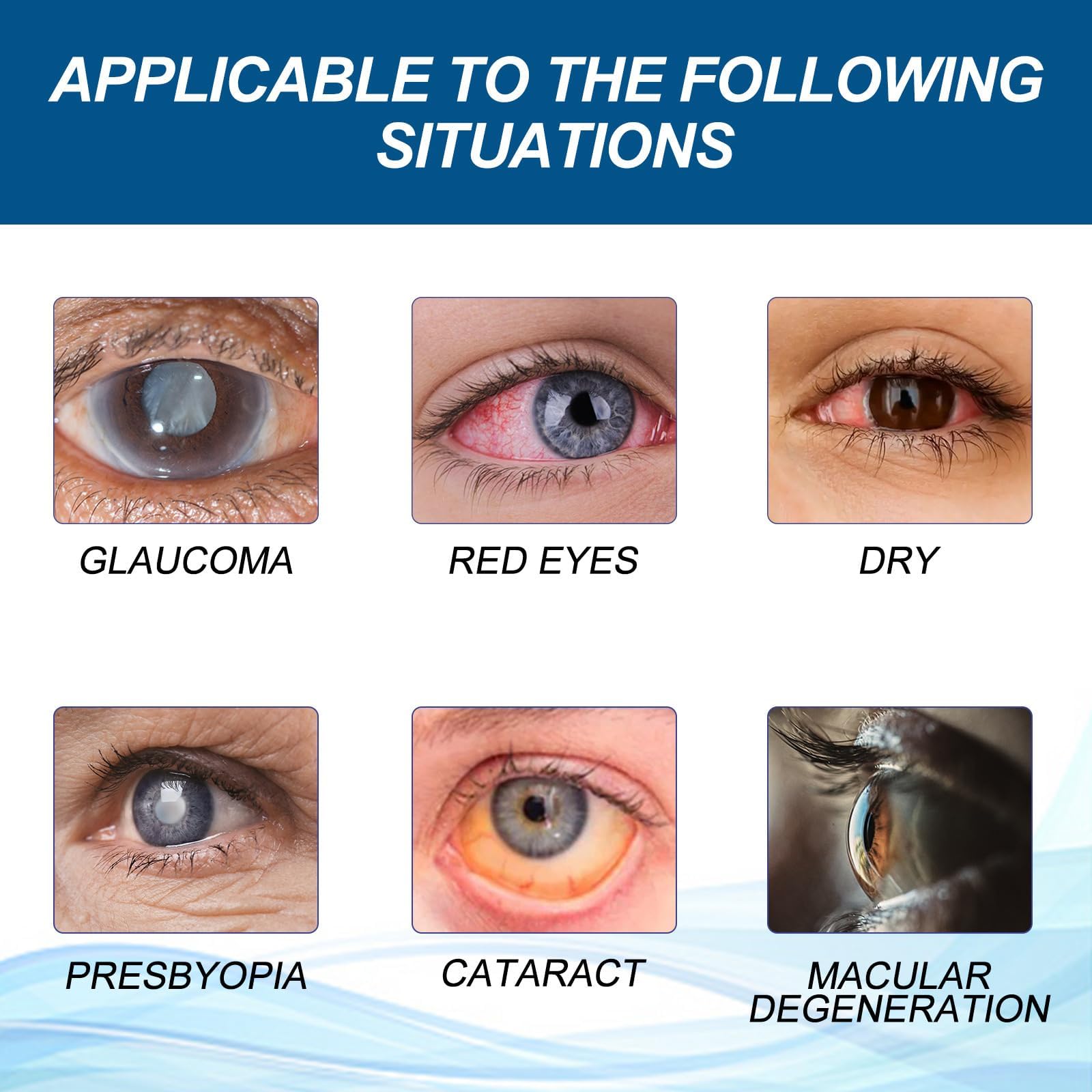 Gouttes oculaires réparatrices pour la presbytie, améliorent la vision, hydratent et apaisent les yeux, équilibrent le pH, nourrissent les yeux