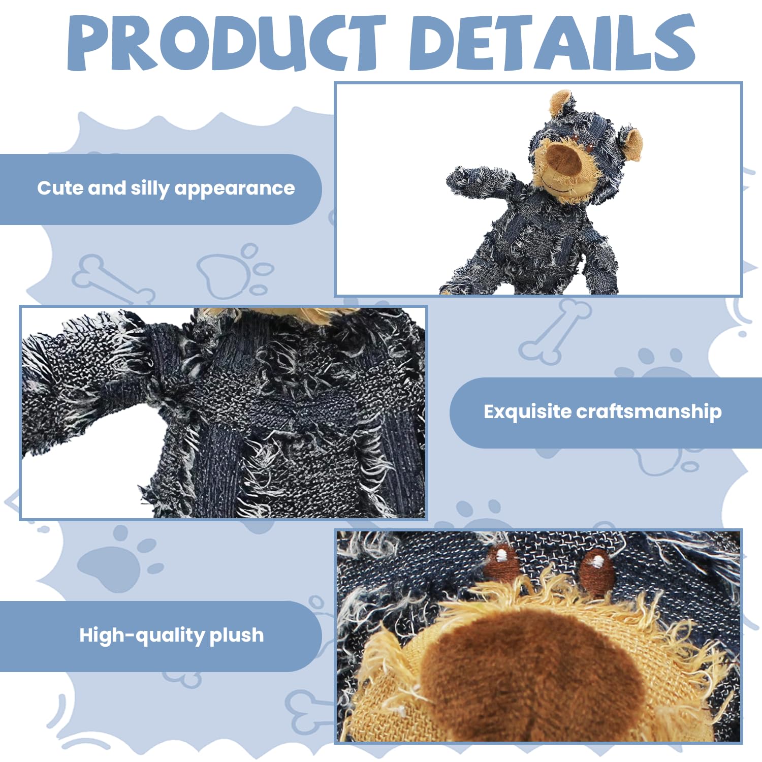 Onperpoe Indestructible Robust Bear Dog Toys, Dog Companion for Heavy Chewers Dogs Toy Indestructible - Image 4