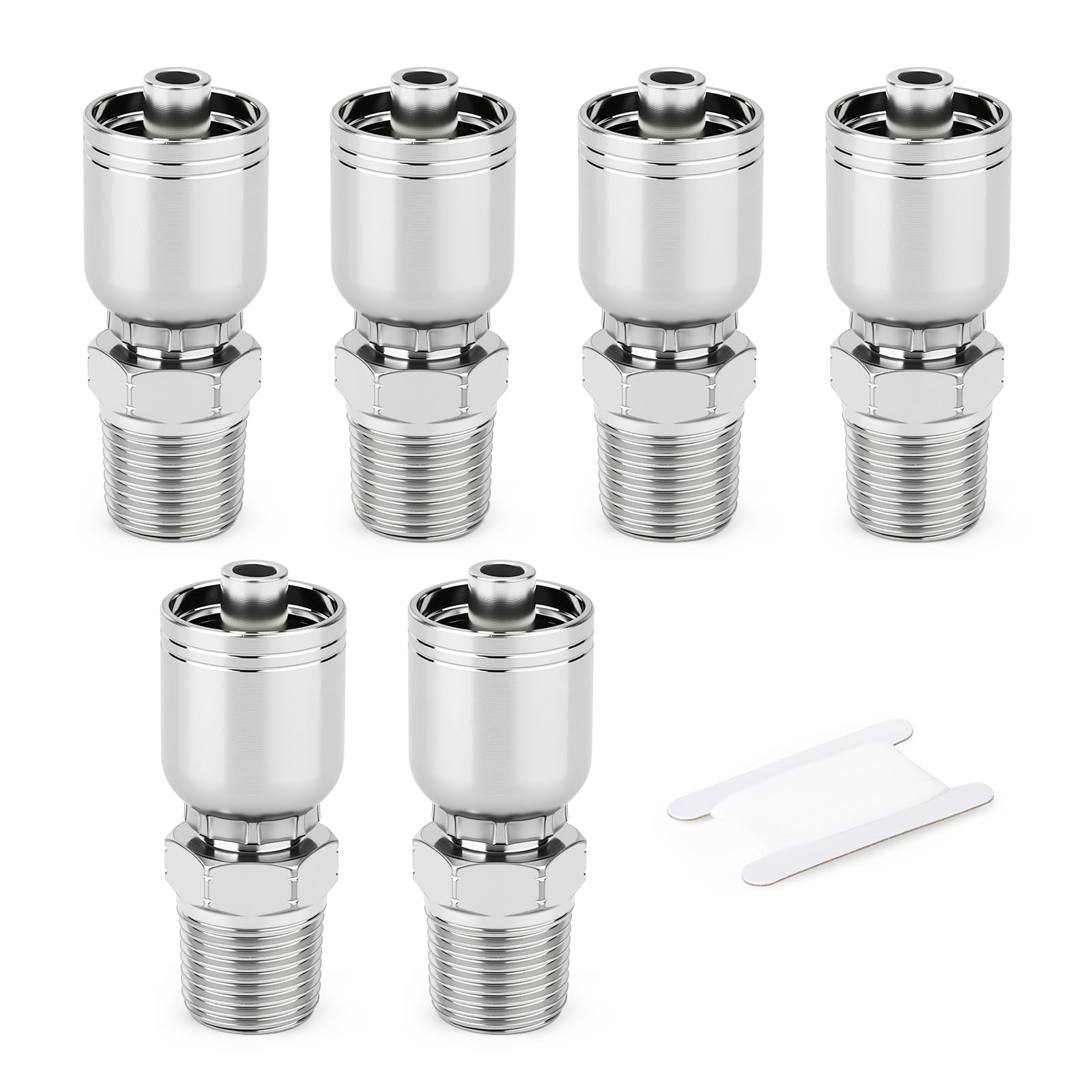TAISHER 6PCS 1/4"Hose x 3/8" NPT Male Hydraulic Hose Fittings