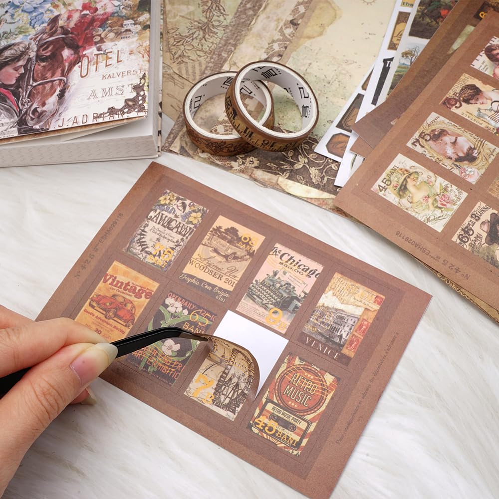 Kit Scrapbooking 230 Pezzi - Stickers, Carta Washi, Adesivi Vintage Per Journaling, DIY, Regali Creativi