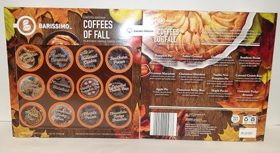 Barissimo Limit Edition Coffees of Fall Flavored Single Serve Cups 4.23oz 120g