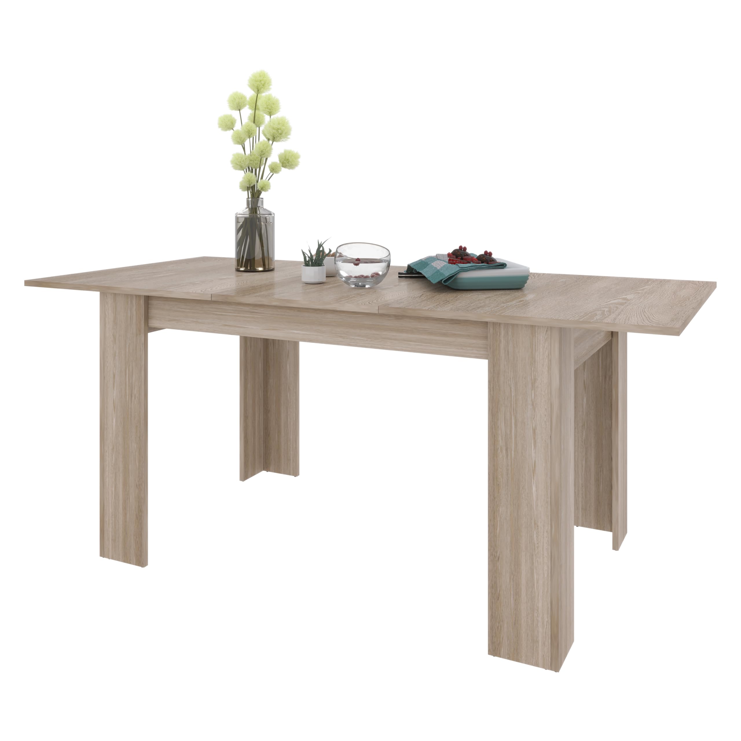 Bricozone Tavolo Da Pranzo Allungabile Elegante E Funzionale Estensibile Da 140 A 190 Cm Fino A 6 Persone Struttura Robusta Melaminico Guide Scorrevoli In Metallo Perfetto Per Cucina Soggiorno Rovere
