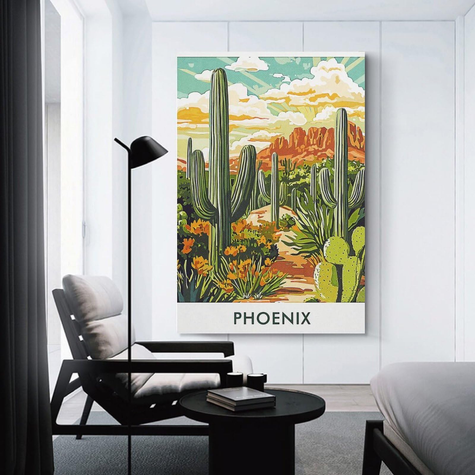 Junmoney Unframe-Style-11 Wall Picture Print Phoenix Desert Landscape, 24X36inch(60X90cm), For Living Room, Lounge Or Sitting Room, A Home Accent With Warm Character