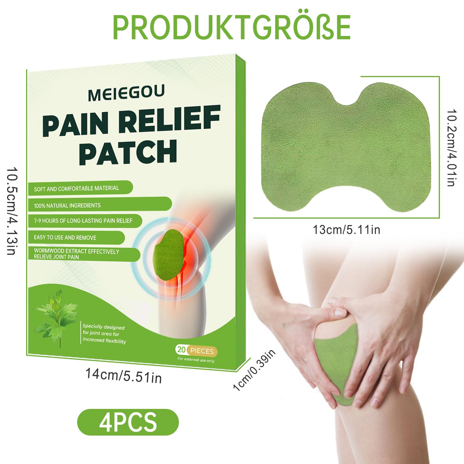 60 Stück Schmerzlinderung Pflaster Knie,Kniepflaster Gegen Arthrose,Pain Relief Patch Knie,Pflaster Knie,Schmerzpflaster Knie,Pain Relief Patch,Schmerzpflaster for Knee,Back,Muscle Soreness