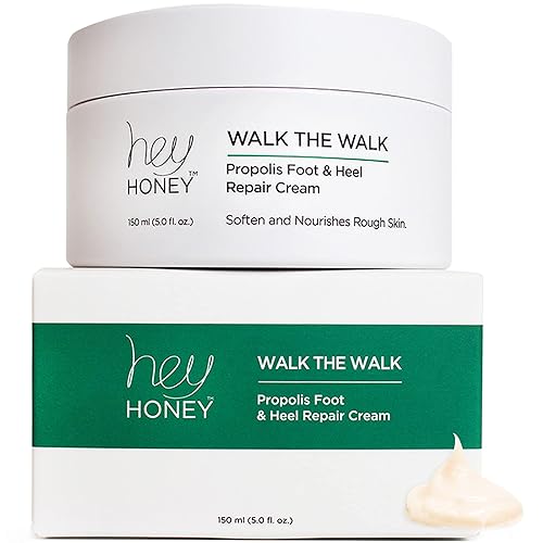 Miniatura 1 de Hey Honey Walk The Walk - Crema de propóleo para pies y talones agrietados para pies externamente secos y talones agrietados, removedor de callos