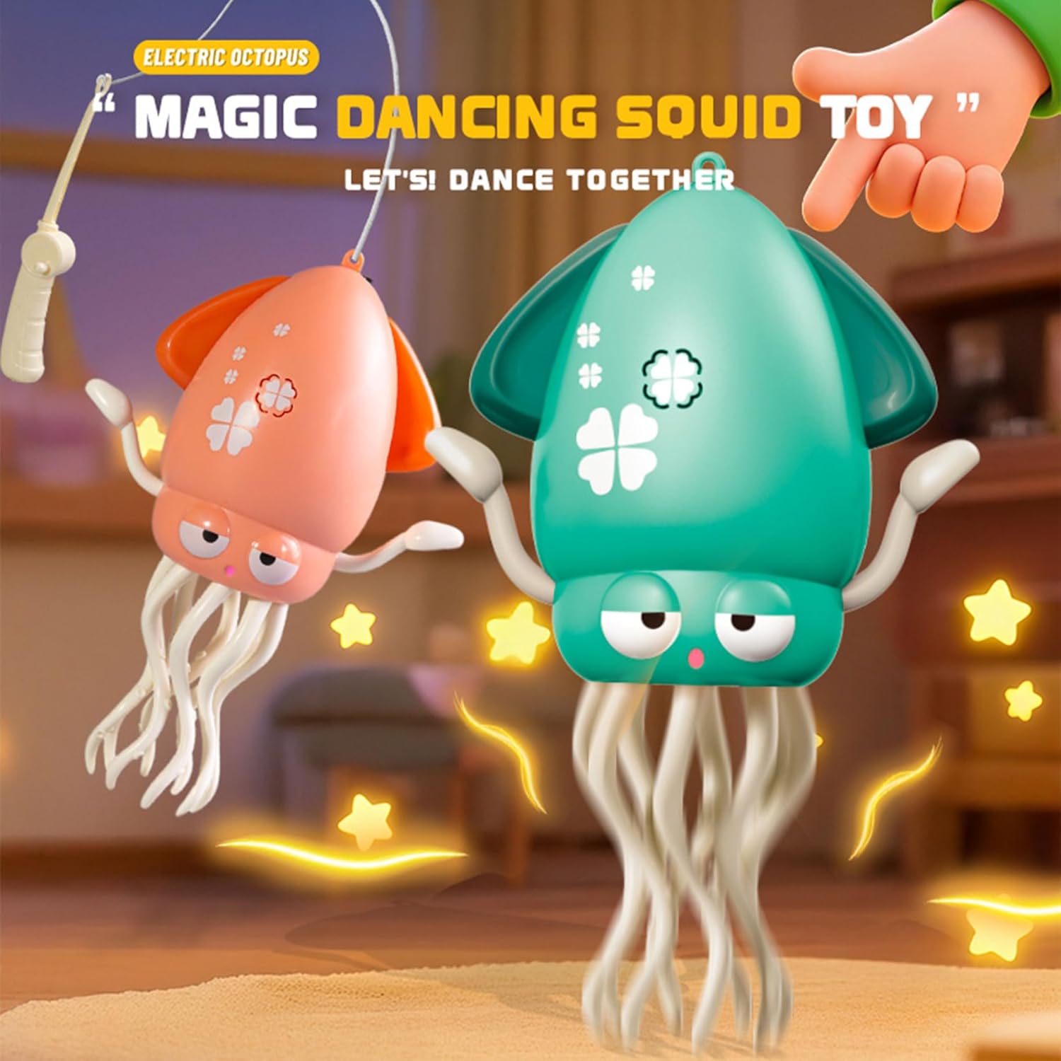 Dancing Octopus Baby Musical Toy,Electric Crawling Squid Tummy Time Toy for Kids Baby Funny Birthday Gifts