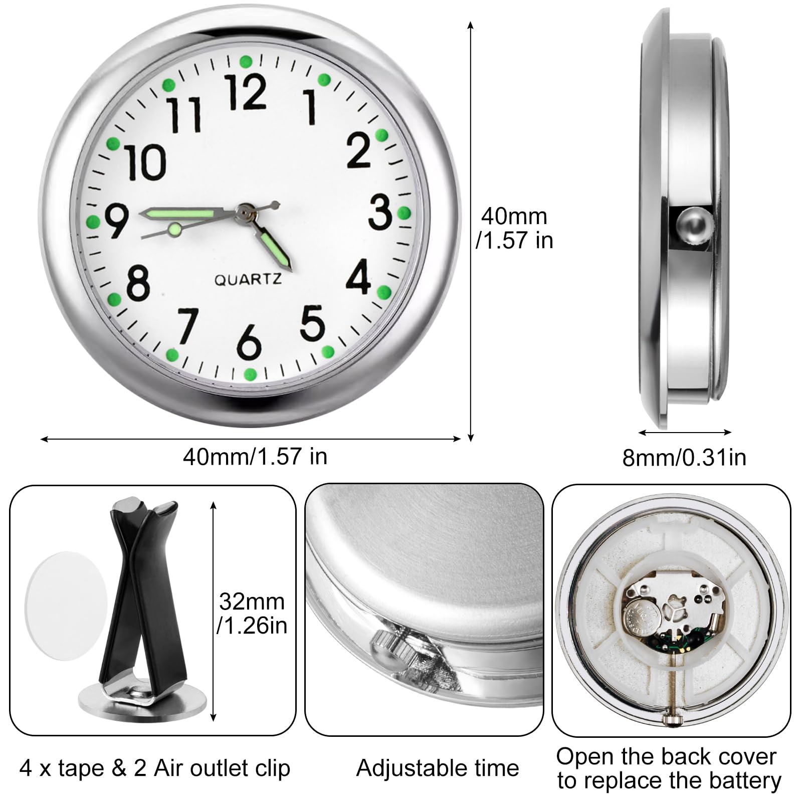 UKCOCO 2pezzi Cornice in Metallo per Orologio Cornice Sostitutiva per