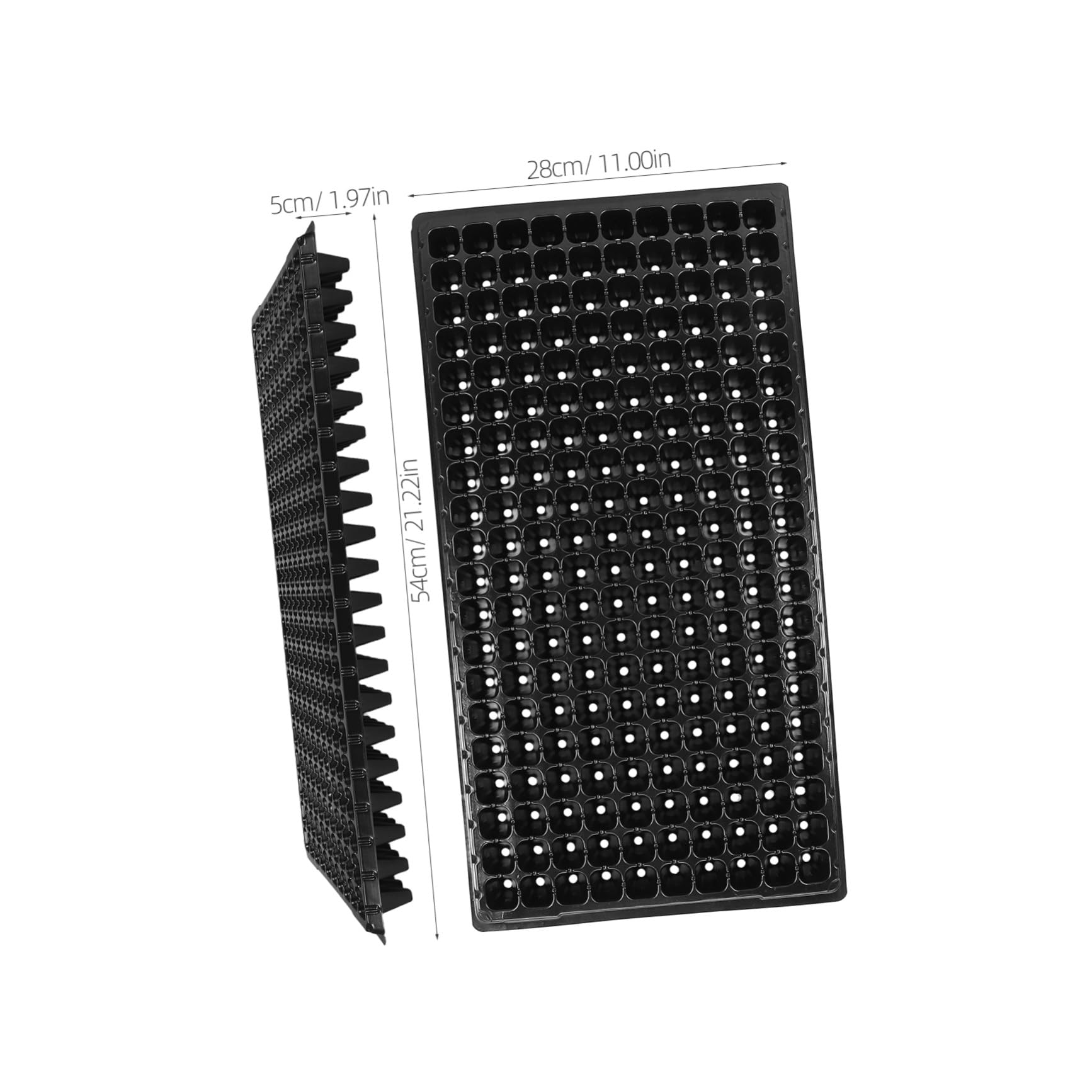 GANAZONO Kit de Germinación de Semillas 10 Bandejas de Cultivo de PVC Negro, Diseño de 200 Celdas Buena Ventilación y Fácil Extracción para Jardinería en Casa