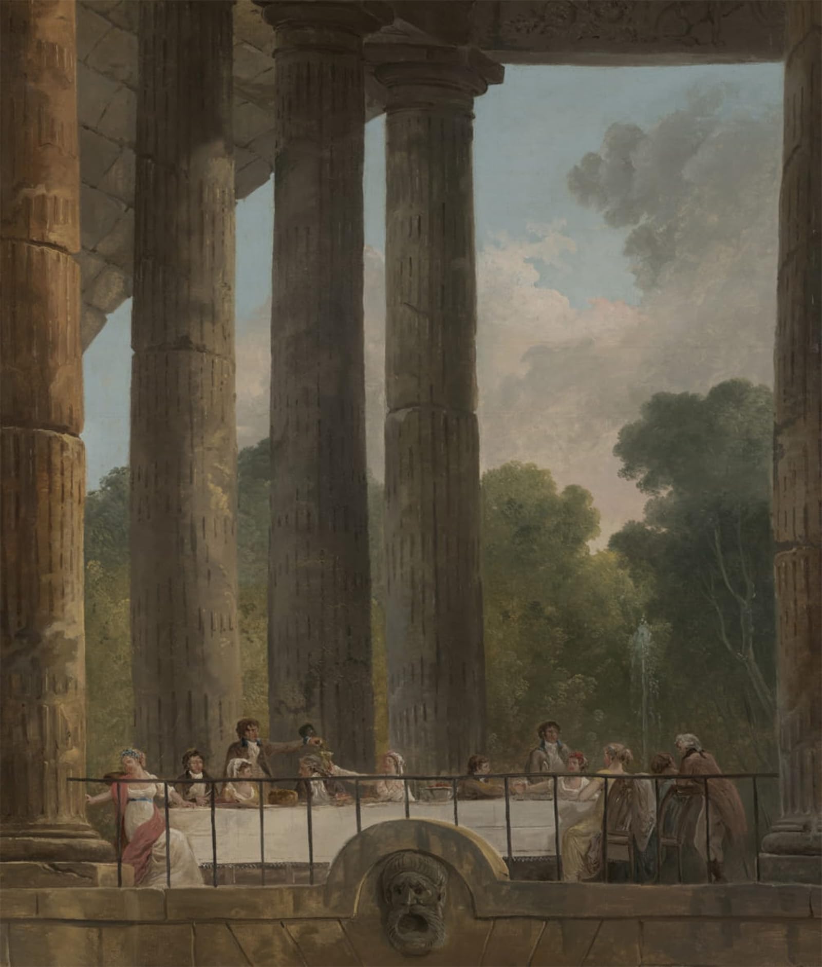 ARTXLXXBN Famous Painting Art Wall Decor Abstract Art Picture a Banquet in the Ruins of a Temple by Hubert Robert Animal Pictures for Home Decor 60x90cm