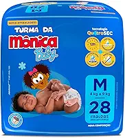 Fralda Turma da Mônica Baby Jumbo M 28 Unidades
