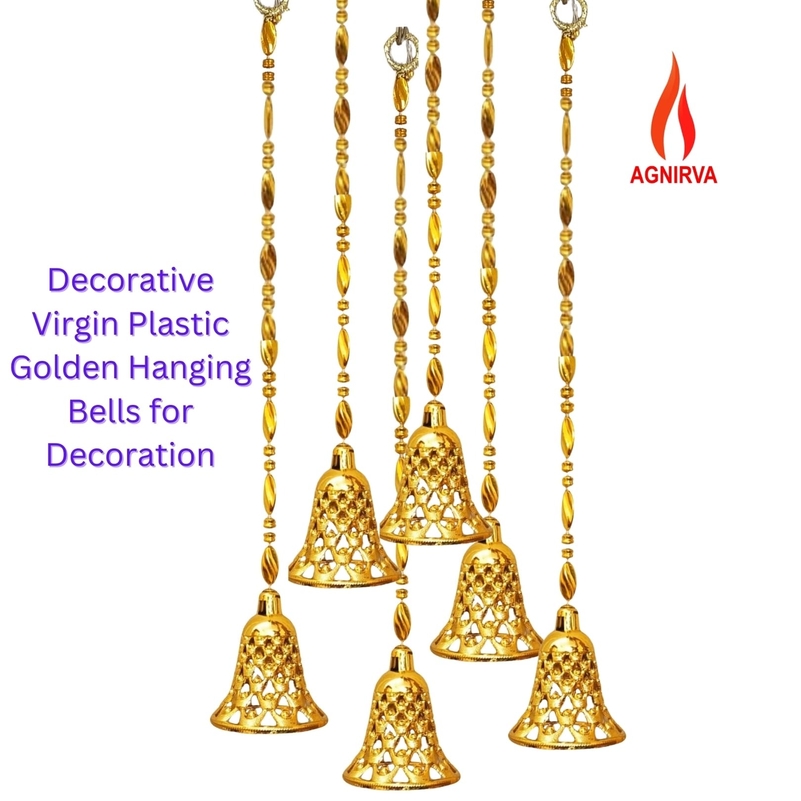 Golden Bell Strings - Diwali & Party Decor -3 Golden Bell Strings - Diwali & Party Decor -3