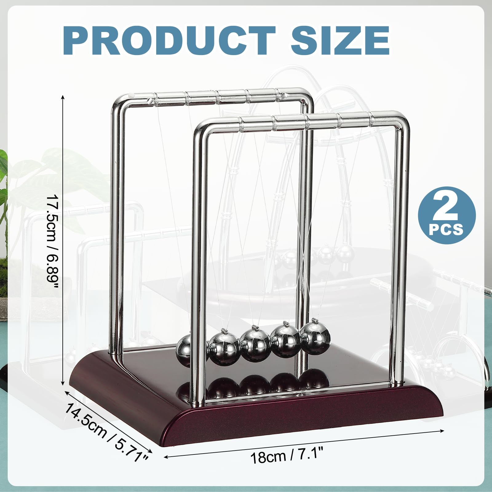 PATIKIL 2 Pack Newtons Cradle - Image 2