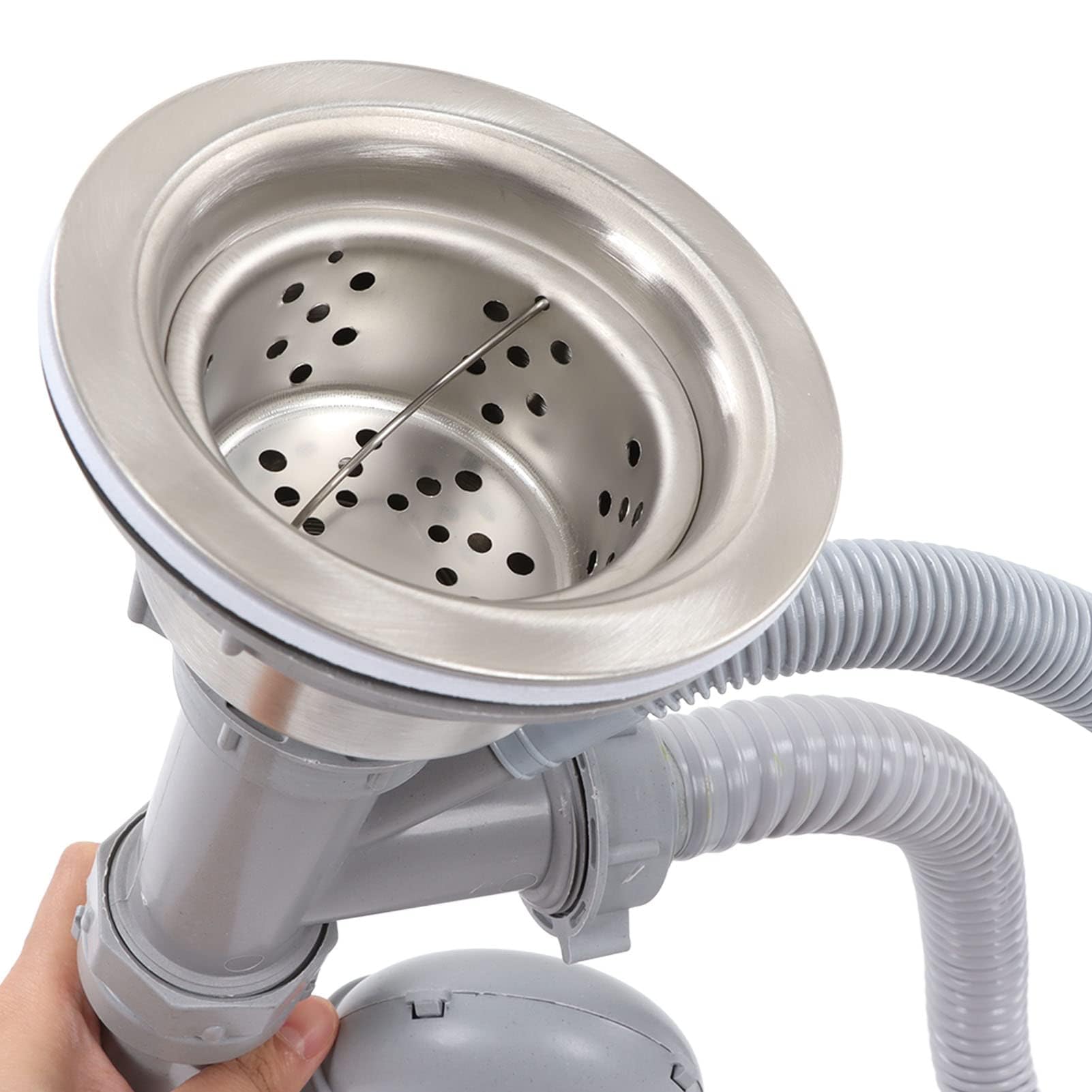 Tuyau de vidange robuste et durable pour évier de cuisine et salle de bain ensemble de tuyaux d évacuation en S courbé pour lavabo double avec conception anti fuite et facile à installer
