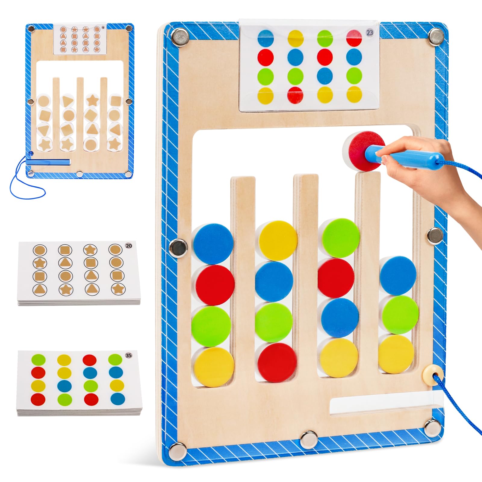 XIAPIA Montessori Spielzeug ab 3 4 5 Jahre, Kinder Reisespiel Magnetspiel Puzzle Beschäftigung Autofahrt Flugzeug Kinderspielzeug, Geschenk für Junge Mädchen zum Geburtstag Weihnachten Neujahr