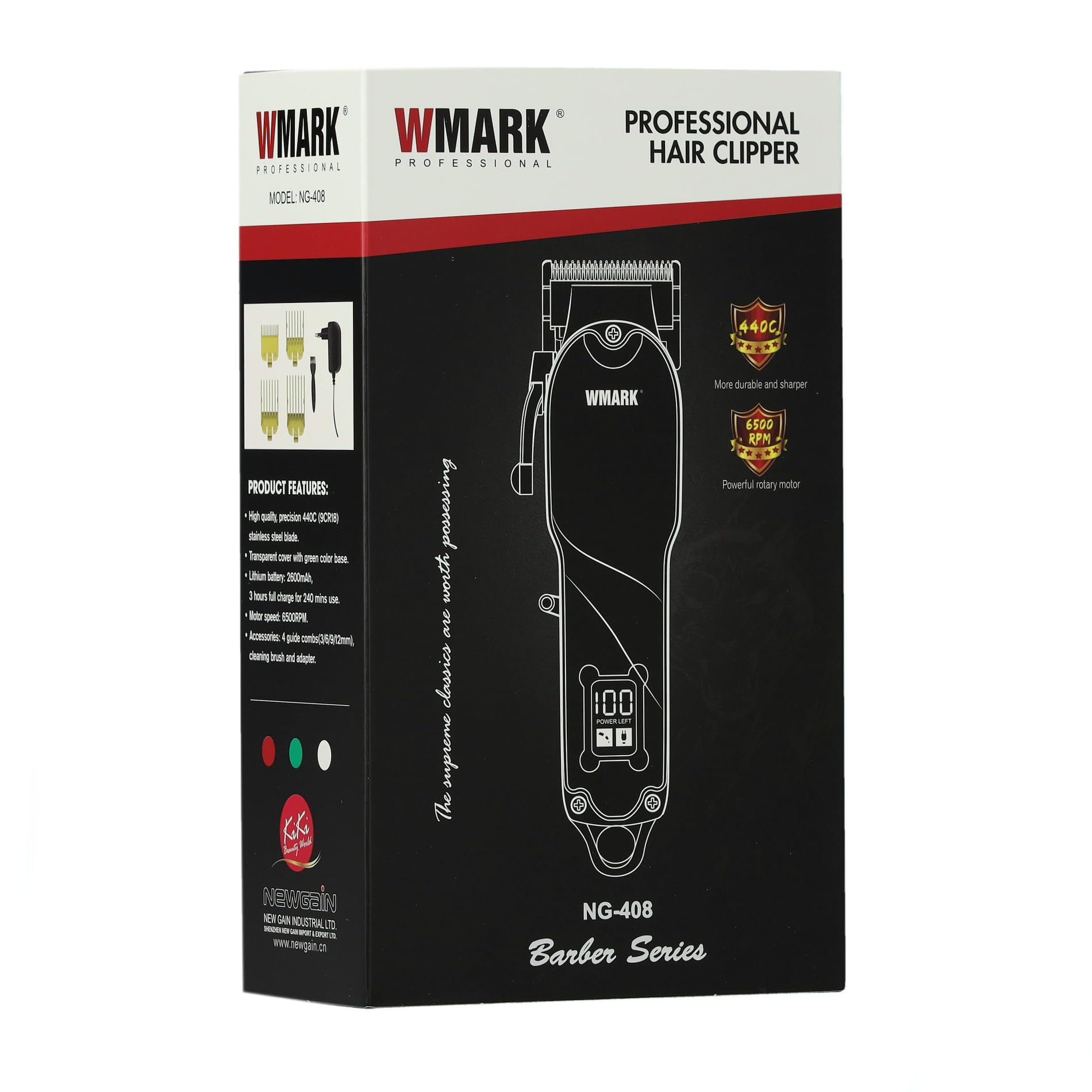 WMARK Tosatrice, Tagliacapelli Professionale Per parrucchieri NG-408 Tosatrice Elettrica per taglio Capelli, Barba