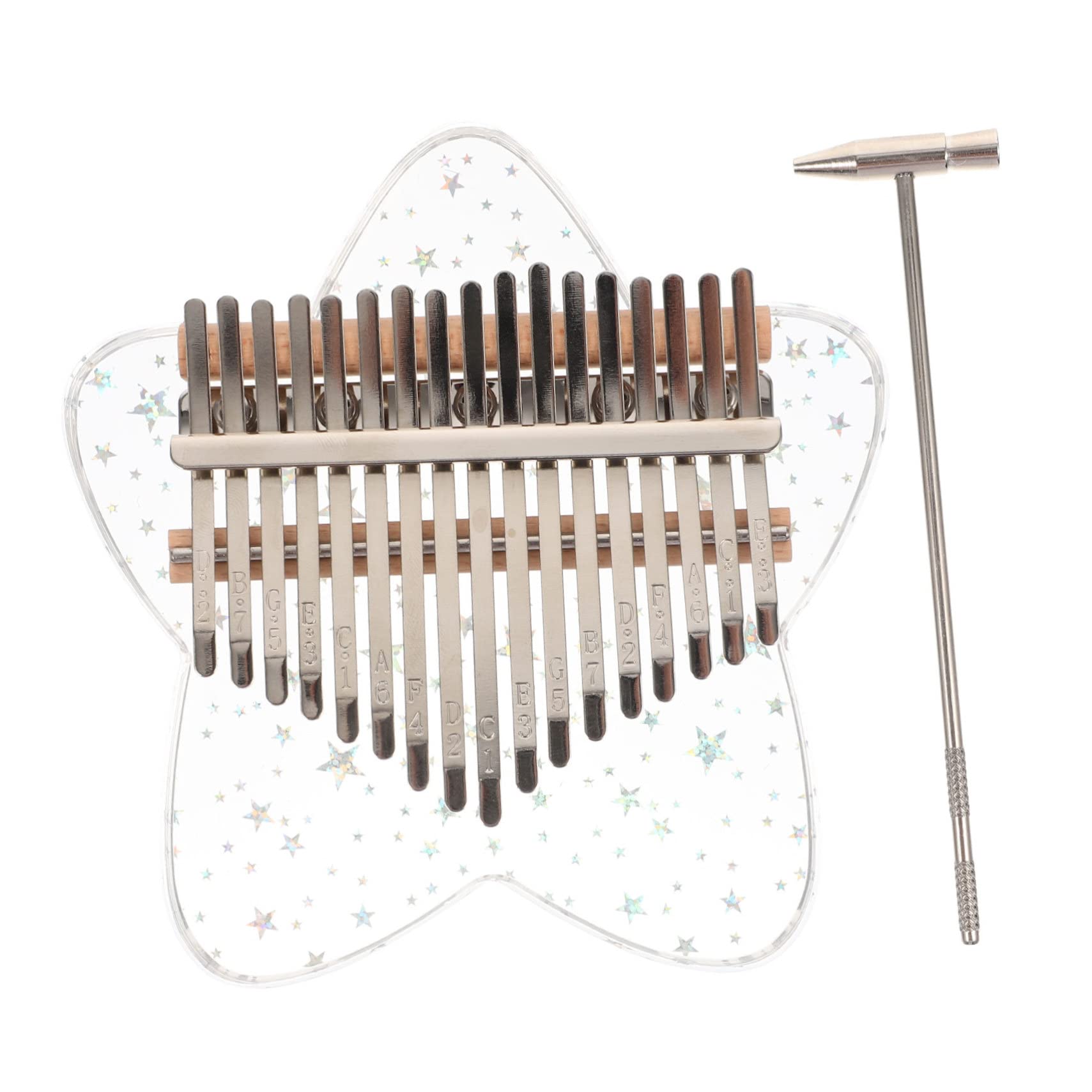 Yardwe Beautiful Crystal Miniature Kalimba 17-tone Acrylic Finger Piano Compact Easy to Play Great for Boys and Girls