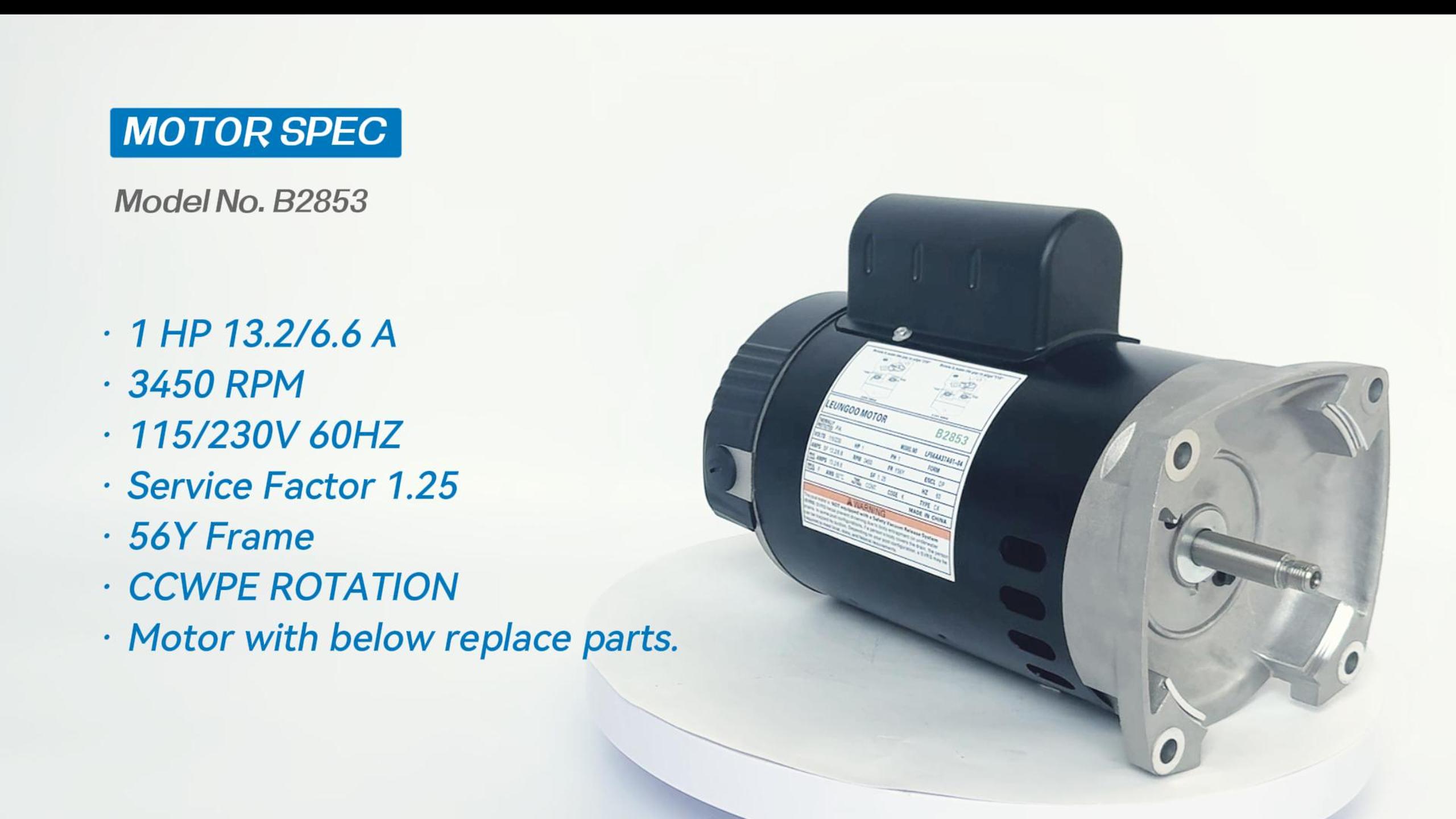 Amazon.com: B2853 1 HP, Replaces Century AO Smith Pool Pump Motors