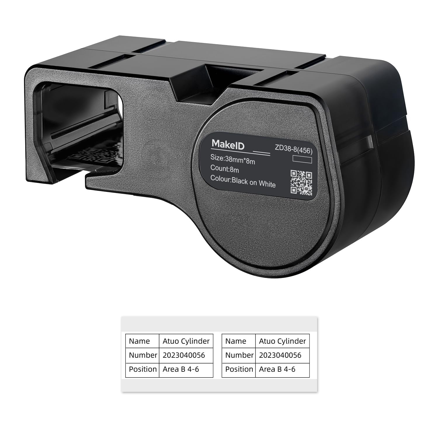 MakeID PET Labels for Industrial Label Printer D50, 38 mm x 8 m, Indoor/Outdoor Use, Security, Asset Tracking, Electrical Marking