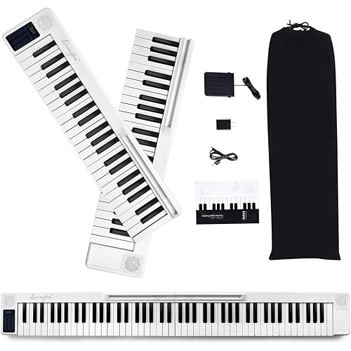 Lexington DP-S01-WH 88-Key Splicing Intelligent Piano Electronic Keyboard for Kids Beginners with Full Size Semi Weighted Touch Sensitive Keys, MIDI, Power Supply, Built In Speakers