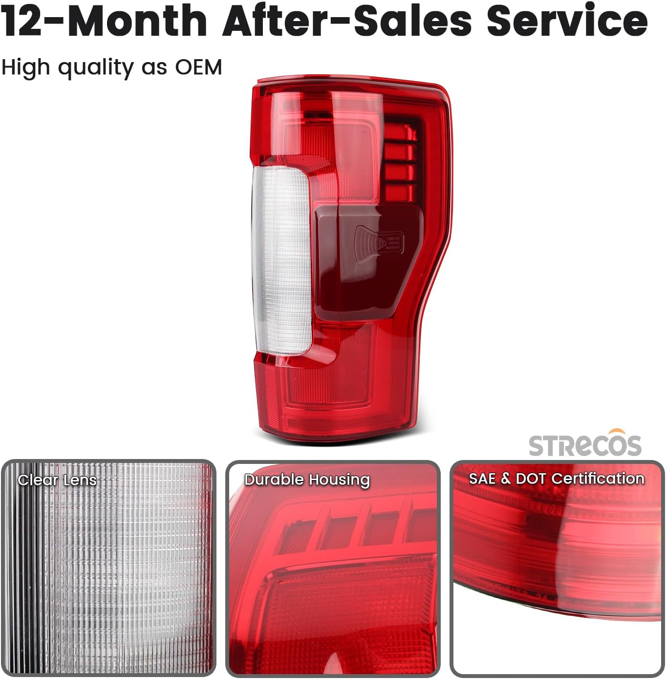 LED Tail Light Compatible with 2017 2018 2019 Ford F250 F350 Super Duty Led Type w/Blind Spot Taillight Rear Turn Signal Brake Lamp Assembly Replace OEM #KC3Z13404B (Right Passenger Side)