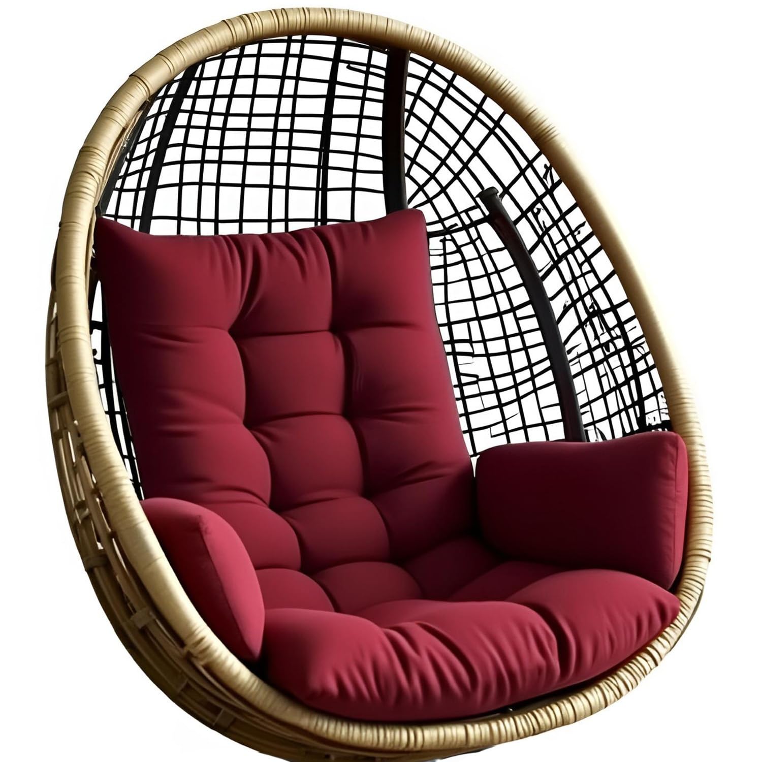 Cojín para silla de columpio tela impermeable y acolchado ergonómico con reposabrazos integrado