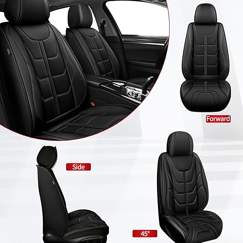 Miniatura 7 de TTX - Fundas de asiento de automóvil con 2 asientos delanteros para ChevroletChevy Cruze 2011-2019, fundas de asiento de cuero impermeables para