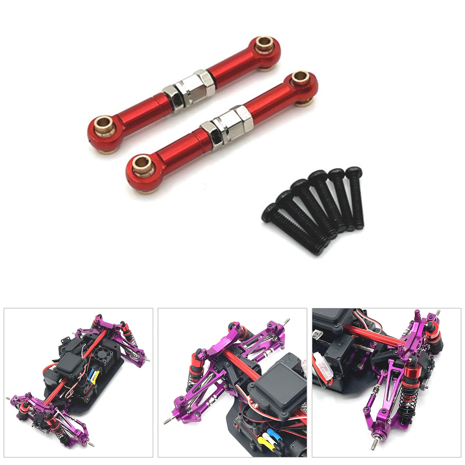 DRAGONRUN High Precise Aluminum Alloy Steering Linkage Arm Tie Rod for Remote Control Car Suitable for 1/14 14209 14210