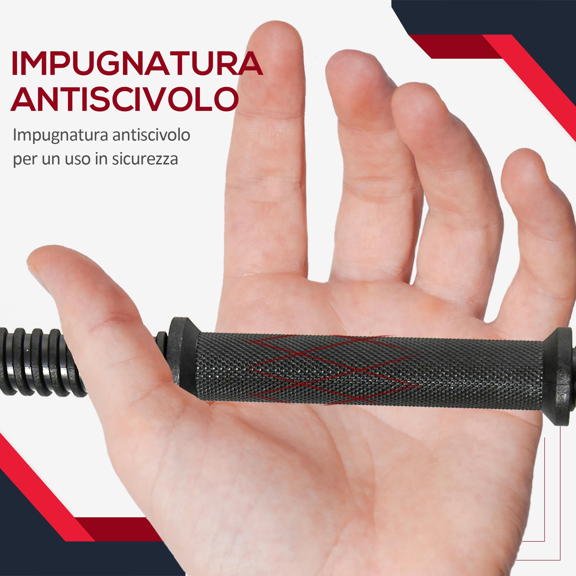 HOMCOM Set Manubri Palestra 20kg (4x2.5kg, 4x2kg), Pesi Palestra con 8 Dischi da 2kg, 2.5kg, Ø25mm, per Allenamento a Casa